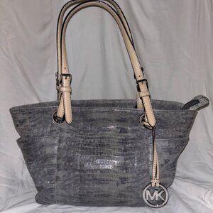 Michael Kors Gray Snakeskin Tote